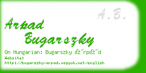 arpad bugarszky business card
